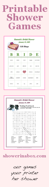 Shower in a Box - Printable shower games